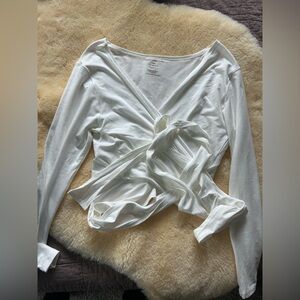 Indigo Luna White Wrap Top M/L